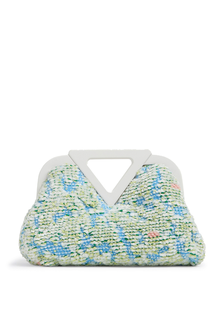 Point Crochet-Knit Clutch Bag
